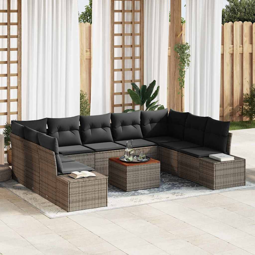 Garten-Sofa-Set 10 stk. Grau