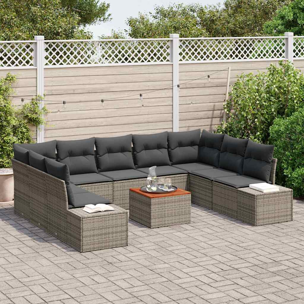 Garten-Sofa-Set 10 stk. Grau