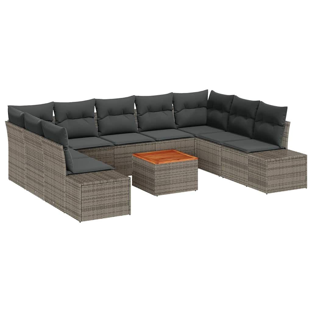 Garten-Sofa-Set 10 stk. Grau