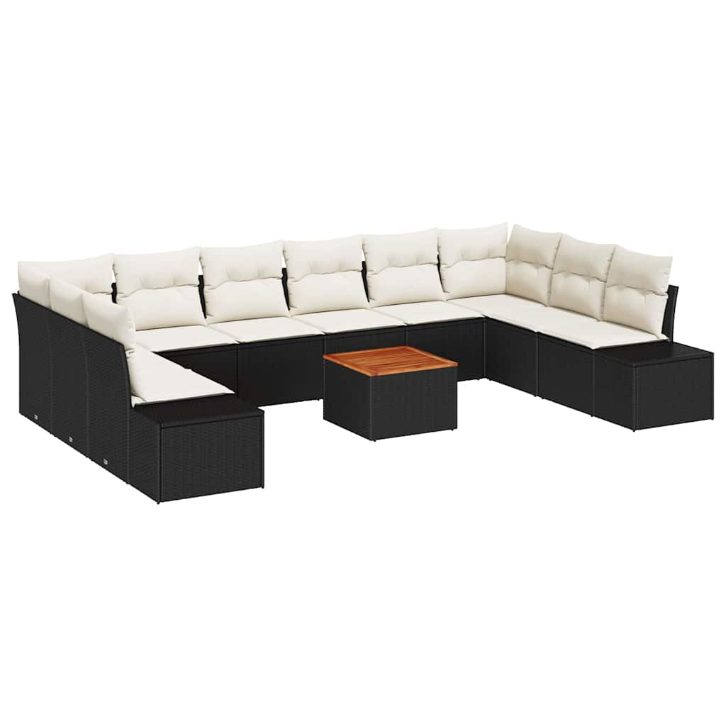 Garten-Sofa-Set 11 Stk. Schwarz und Weiß