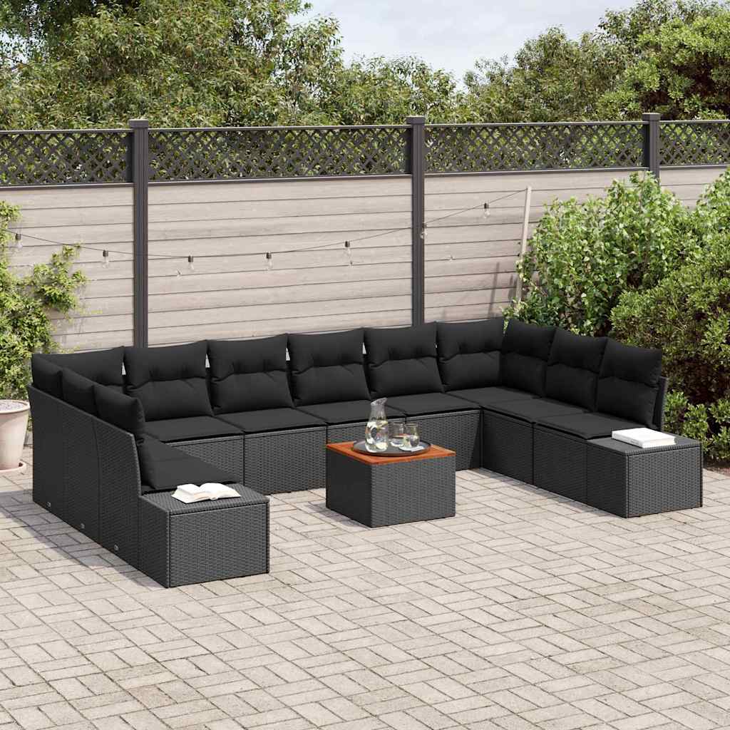 Garten-Sofa-Set 11 stk. Schwarz