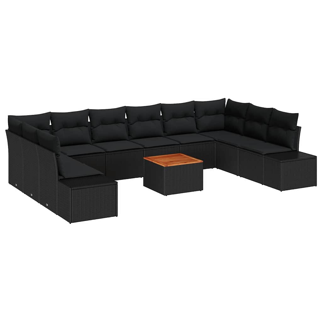 Garten-Sofa-Set 11 stk. Schwarz