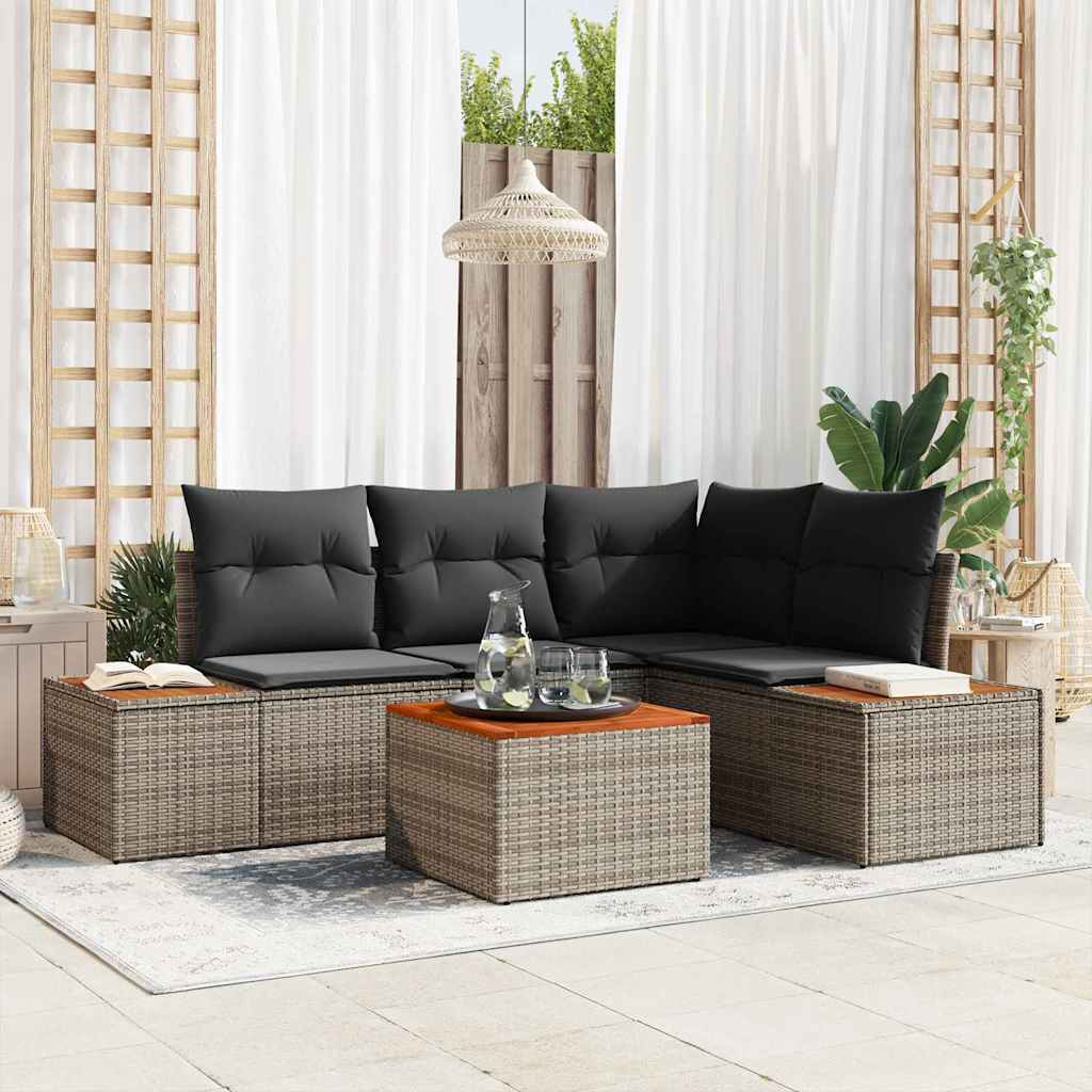 Gartensofa-set 4 stk. 4-Sitzanzahl Grau Polyrattan