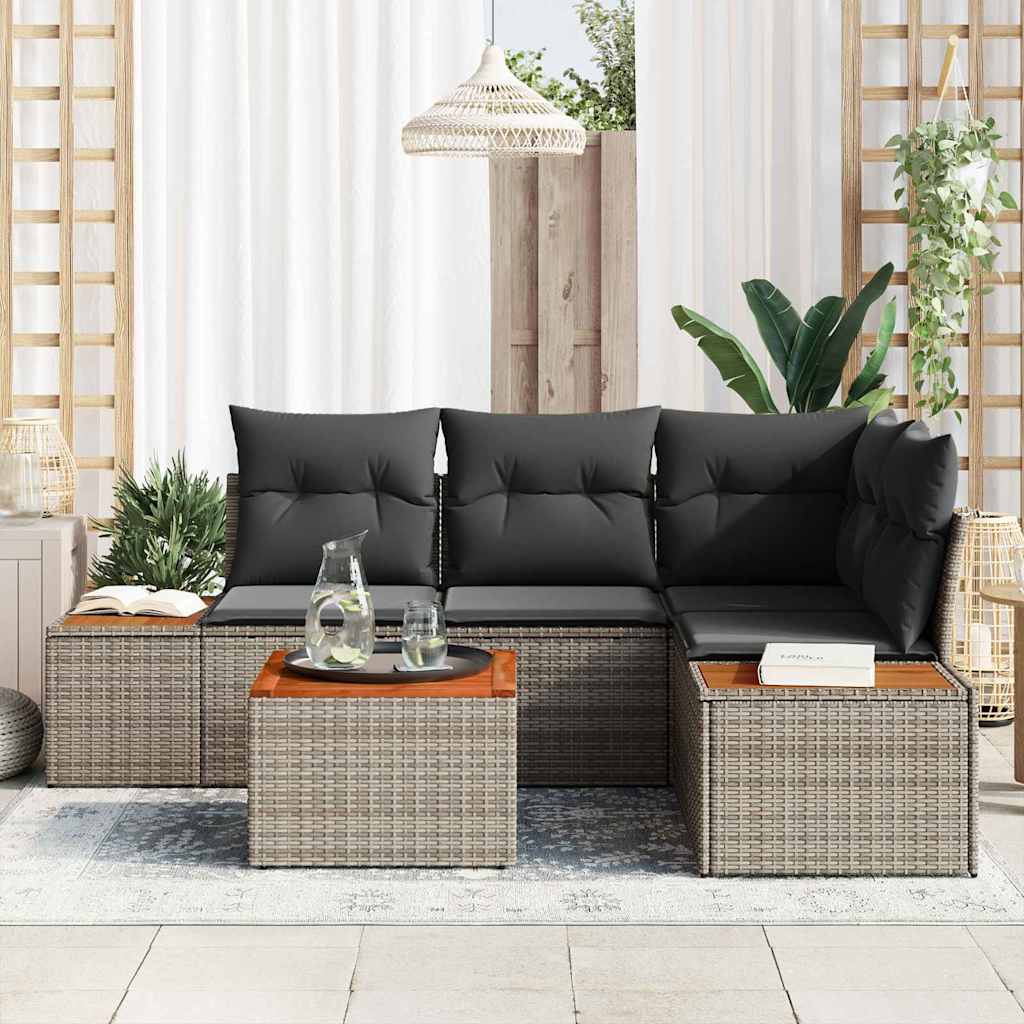 Gartensofa-set 4 stk. 4-Sitzanzahl Grau Polyrattan