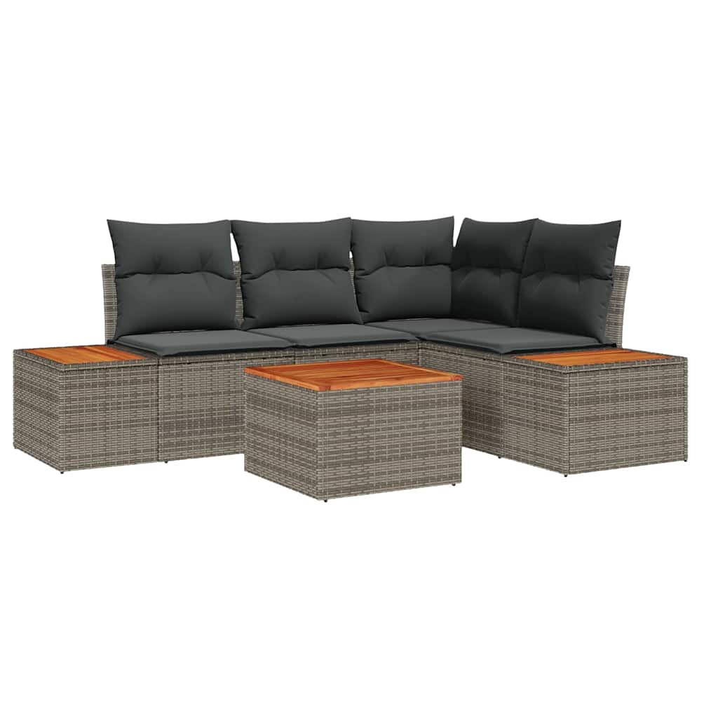 Gartensofa-set 4 stk. 4-Sitzanzahl Grau Polyrattan