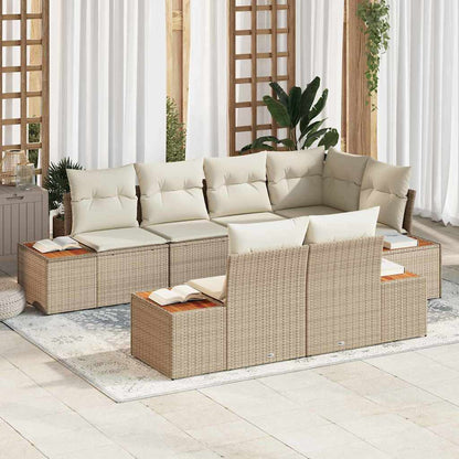 Gartensofa-set 7 stk. 7-Sitzer Beige und Creme