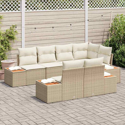 Gartensofa-set 7 stk. 7-Sitzer Beige und Creme