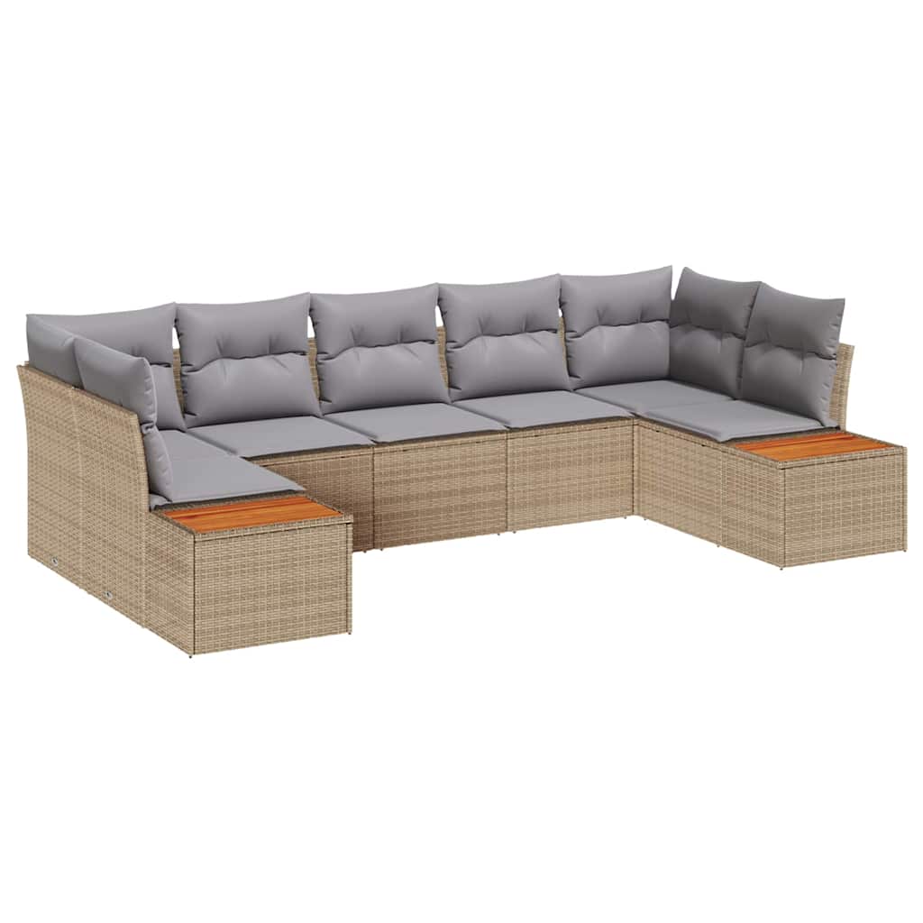 Gartensofa-set 7 stk. 7-Sitzanzahl Beige und Hellgrau