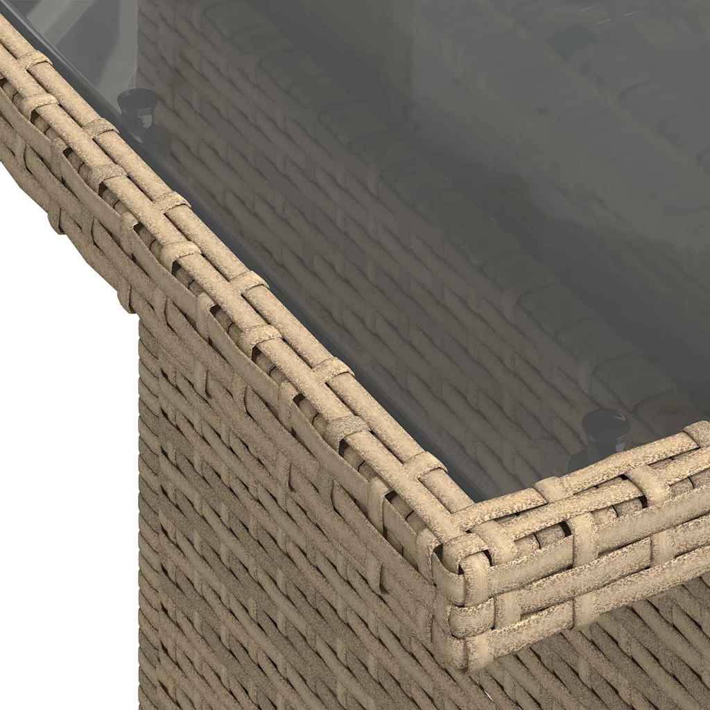 Gartensofa-set 7 stk. Beige [Synthetisch]: Poly Rattan