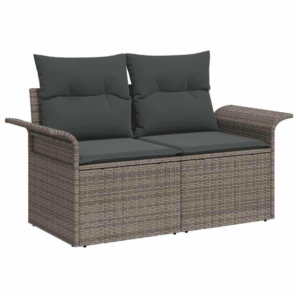Gartensofa-set 8 stk. Grau [Synthetisch]: Poly Rattan