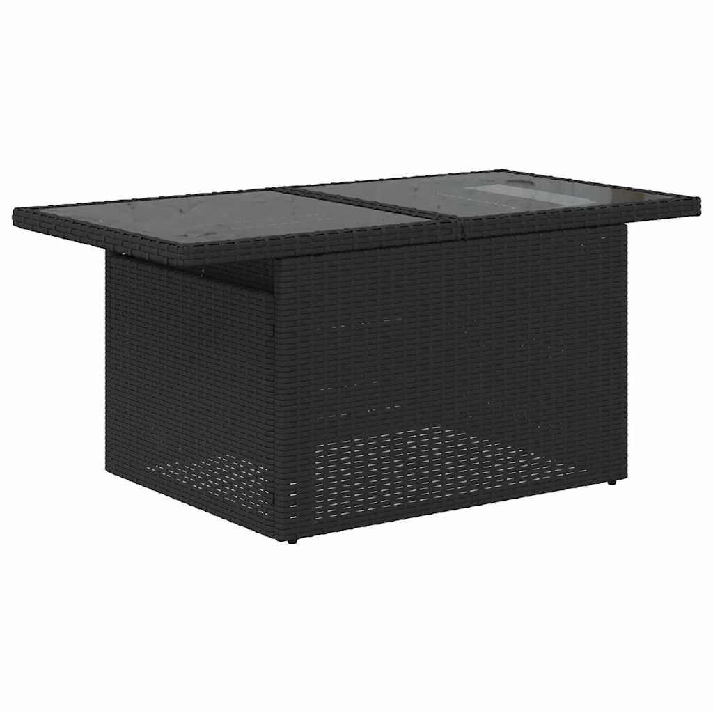Gartensofa-set 10 stk. Schwarz Poly Rattan