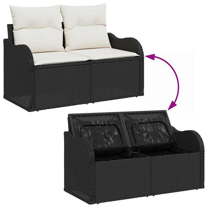 Gartensofa-set 5 stk. 4-Sitzanzahl Schwarz Poly Rattan