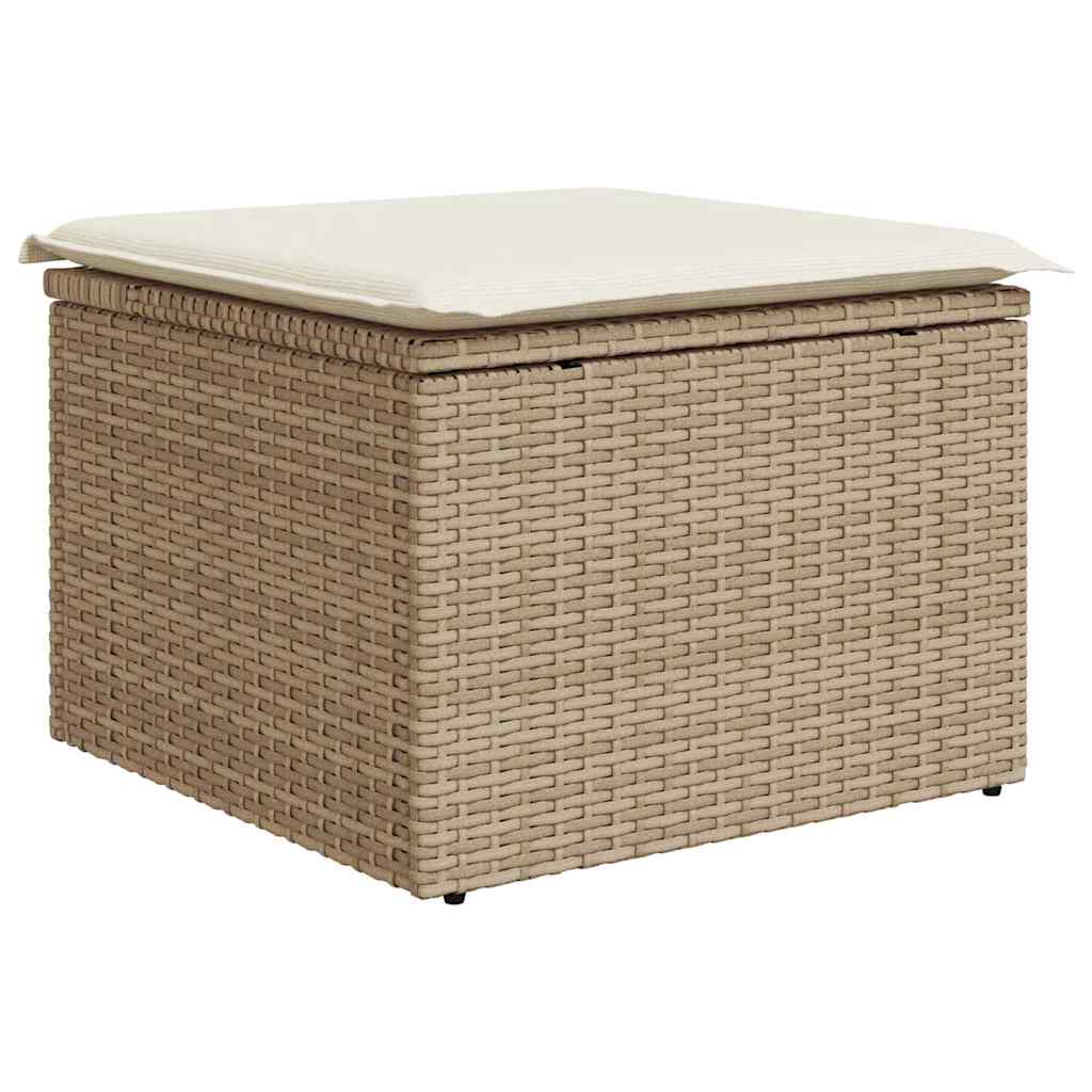Gartensofa-set 7 stk. Beige [Synthetisch]: Poly Rattan