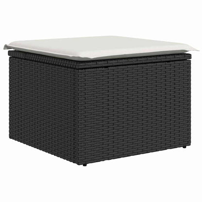 Garten-Sofa-Set 6 stk. Schwarz und Creme Poly-Rattan