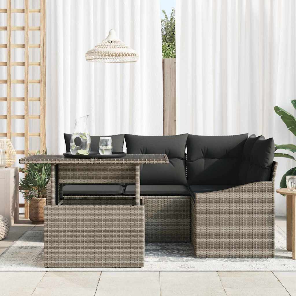 Garten-Sofa-Set 5 stk. Grau