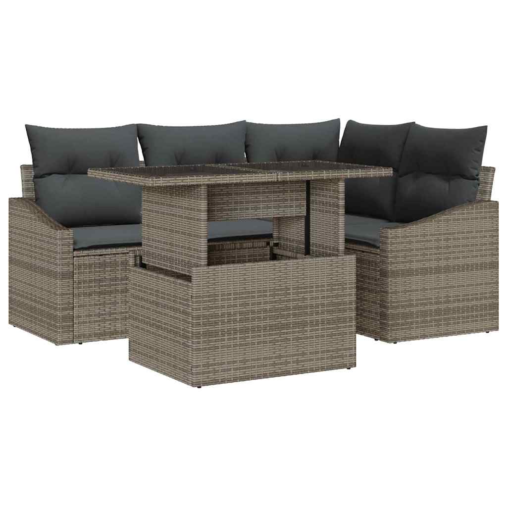 Garten-Sofa-Set 5 stk. Grau