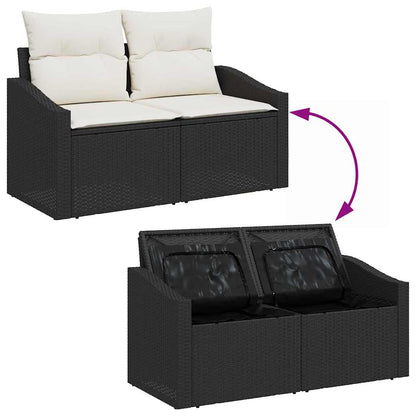 Garten-Sofa-Set 7 stk. Schwarz und Creme