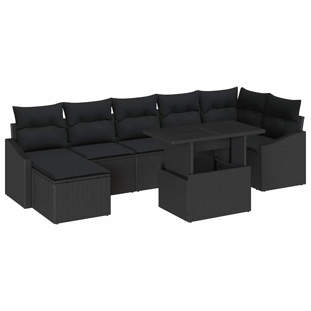 Garten-Sofa-Set 8 stk. Schwarz