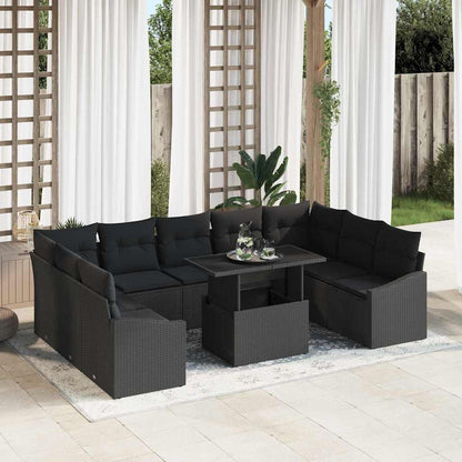 Garten-Sofa-Set 10 stk. Schwarz