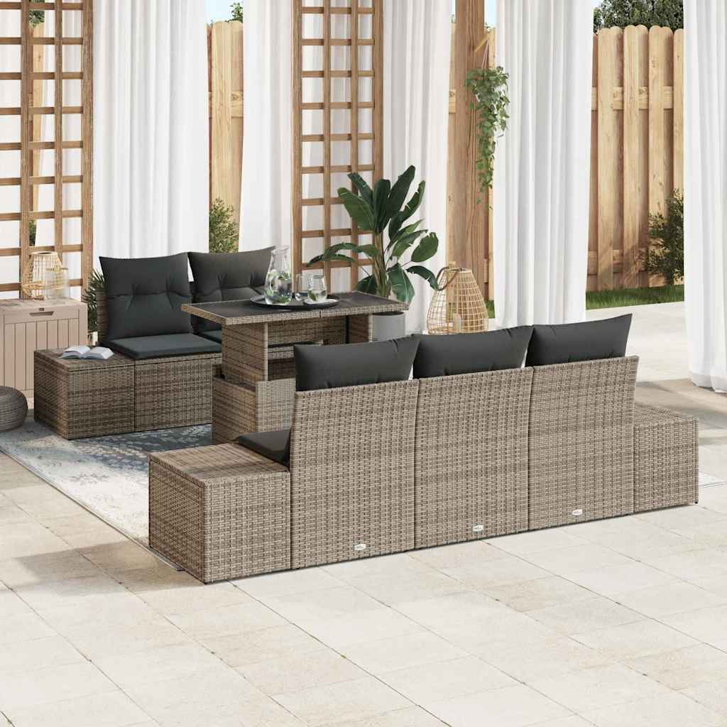 Garten-Sofa-Set 6 stk. Grau