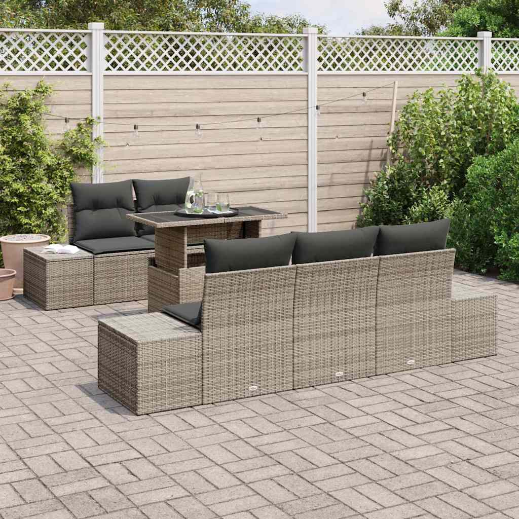 Garten-Sofa-Set 6 stk. Grau