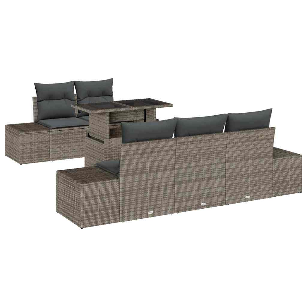 Garten-Sofa-Set 6 stk. Grau