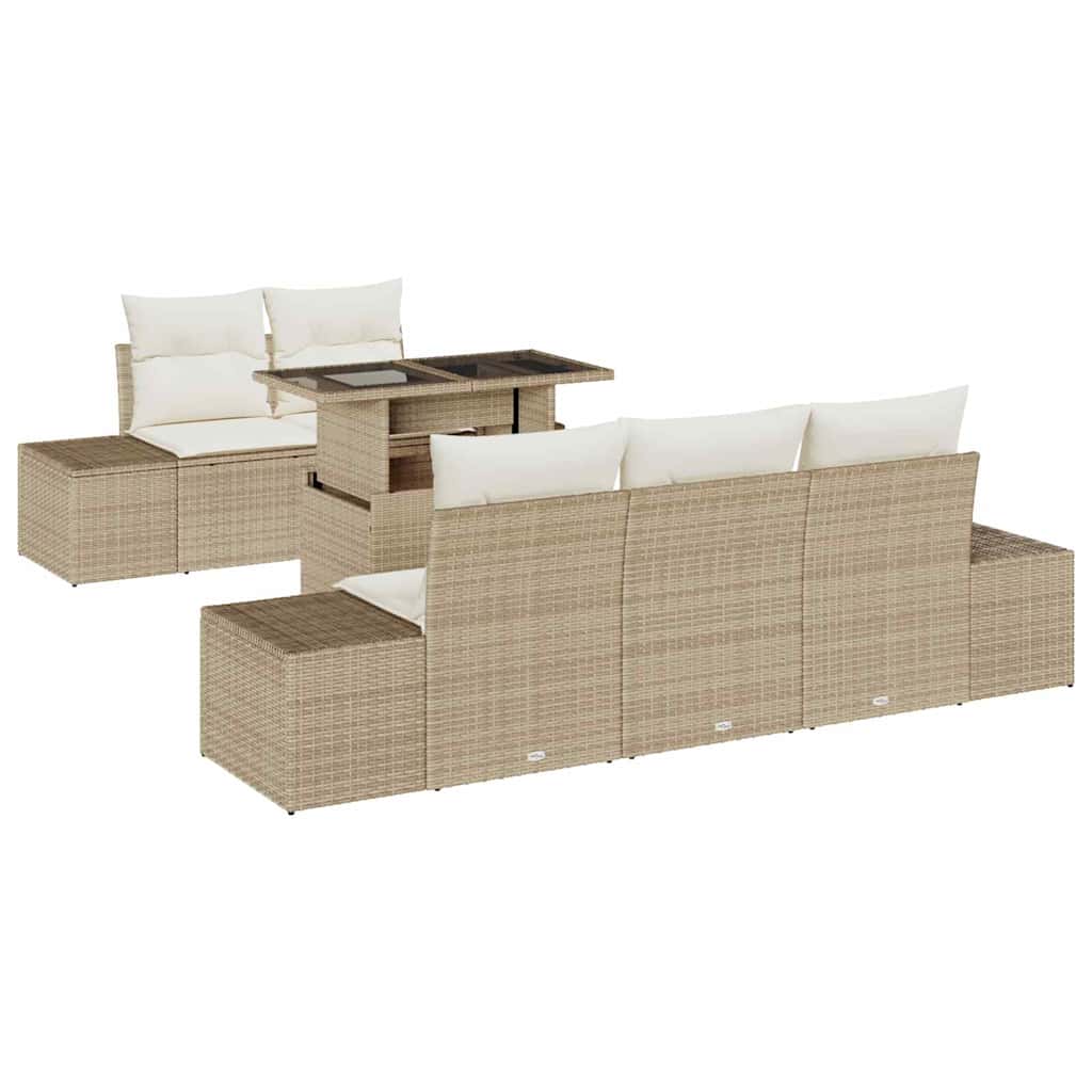 Garten-Sofa-Set 6 stk. Beige und Creme