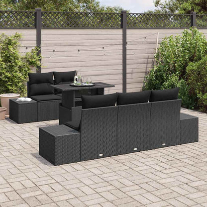Garten-Sofa-Set 6 stk. Schwarz