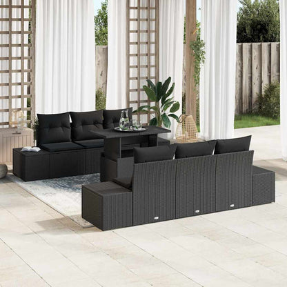 Garten-Sofa-Set 7 stk. Schwarz