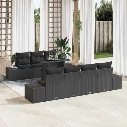 Gartensofa-set 8 stk. Schwarz