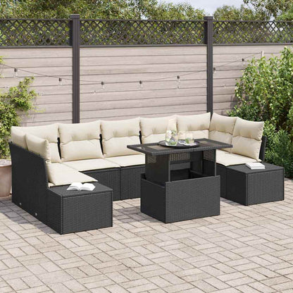 Garten-Sofa-Set 8 stk. Schwarz und Creme