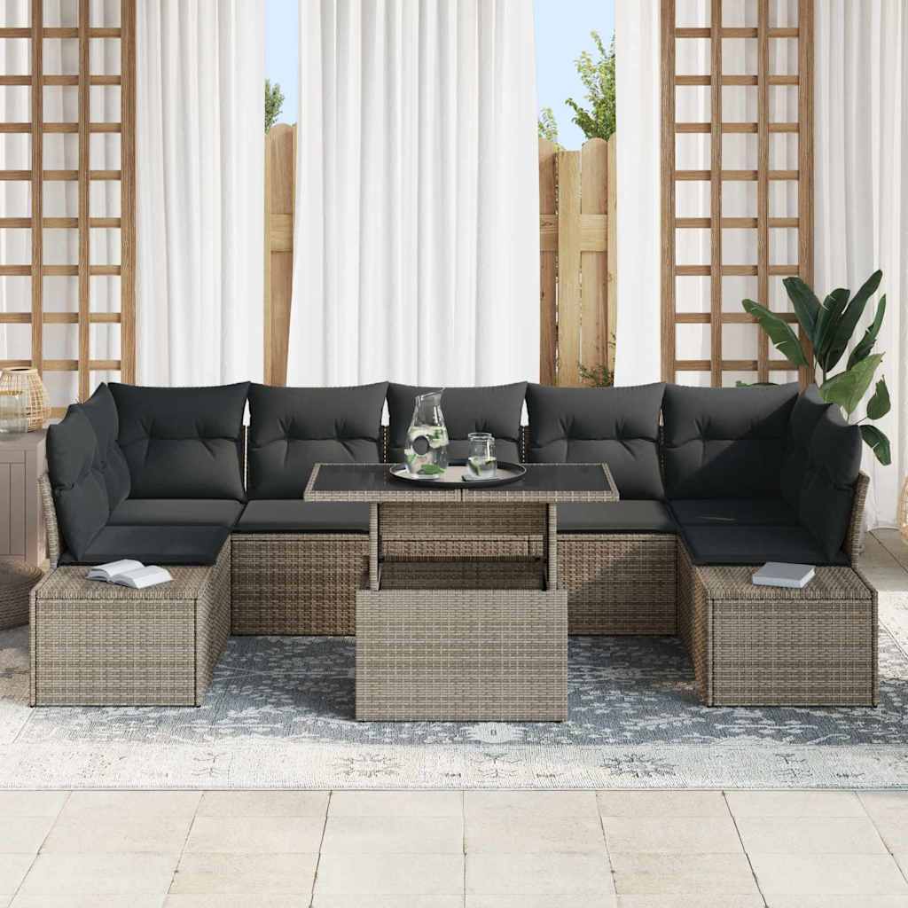 Garten-Sofa-Set 8 Stk. Grau