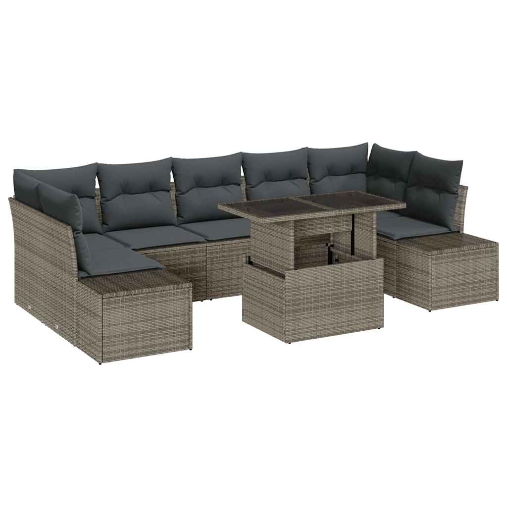 Garten-Sofa-Set 8 Stk. Grau