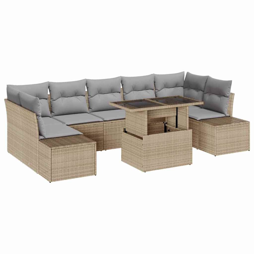 Garten-Sofa-Set 8 Stk. Beige und Hellgrau