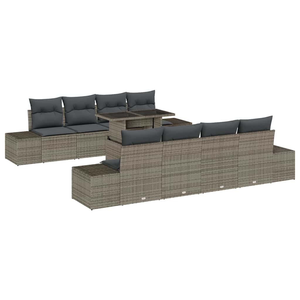 Gartensofa-set 9 stk. Grau