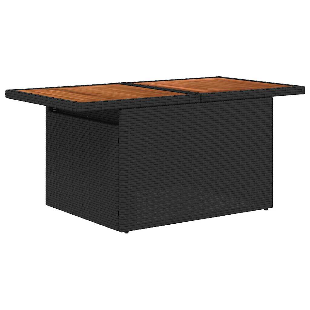 Garten-Sofa-Set 7 stk. Schwarz Poly Rattan