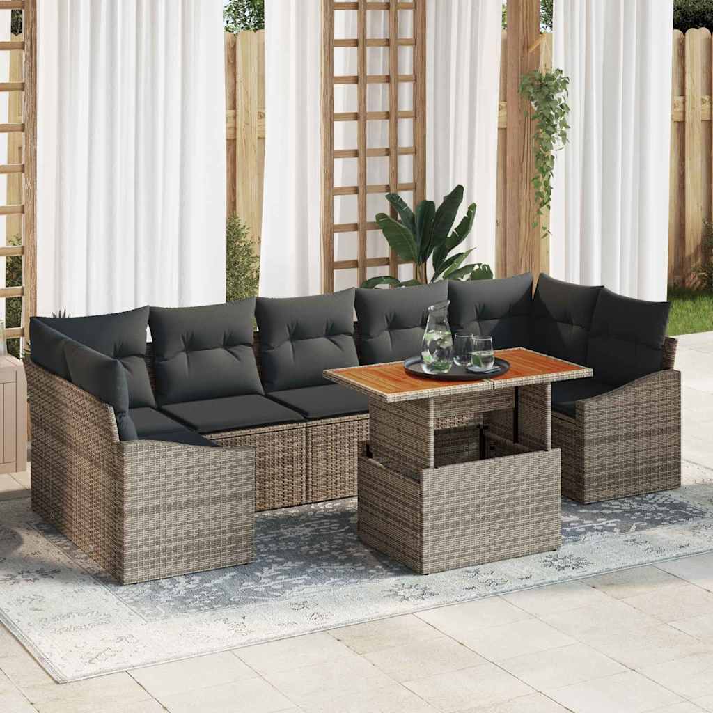 Garten-Sofa-Set 8 stk. Grau