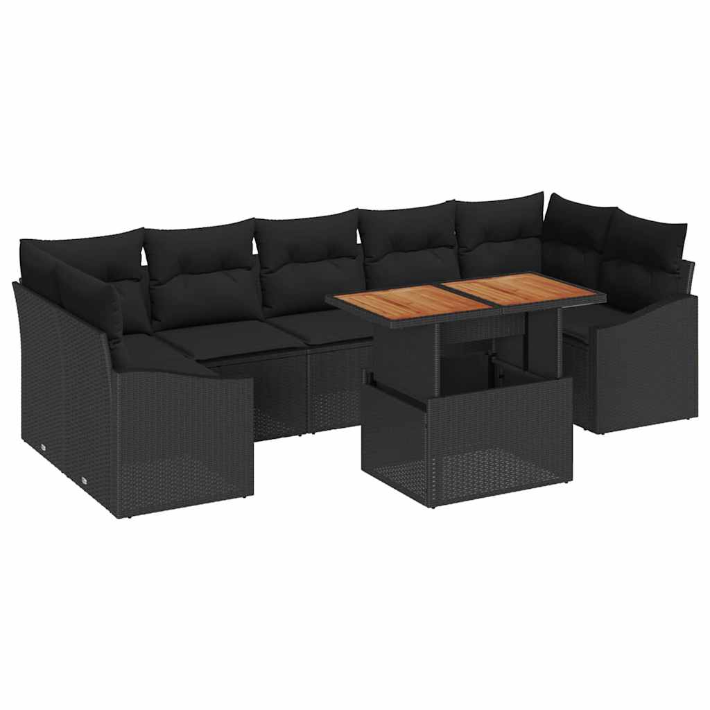 Garten-Sofa-Set 8 stk. Schwarz