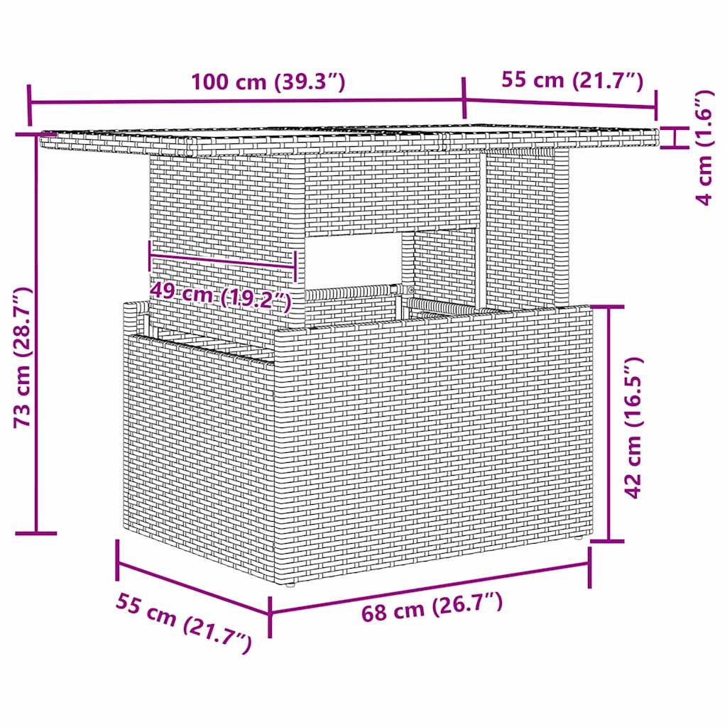 Garten-Sofa-Set 9 stk. Grau Poly Rattan