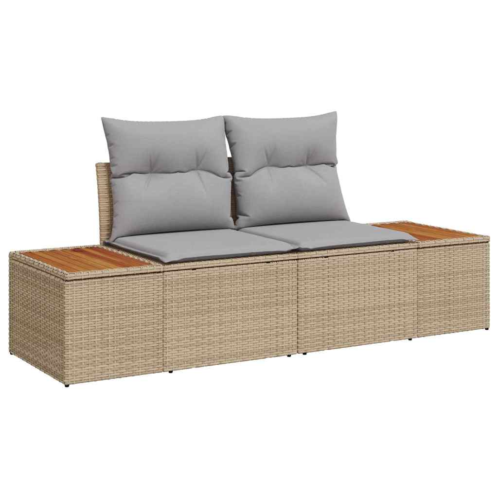 Garten-Sofa-Set 5 stk. Beige Poly Rattan