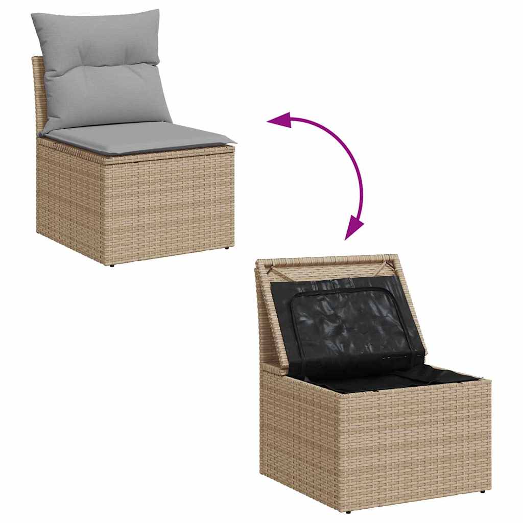 Garten-Sofa-Set 5 stk. Beige Poly Rattan
