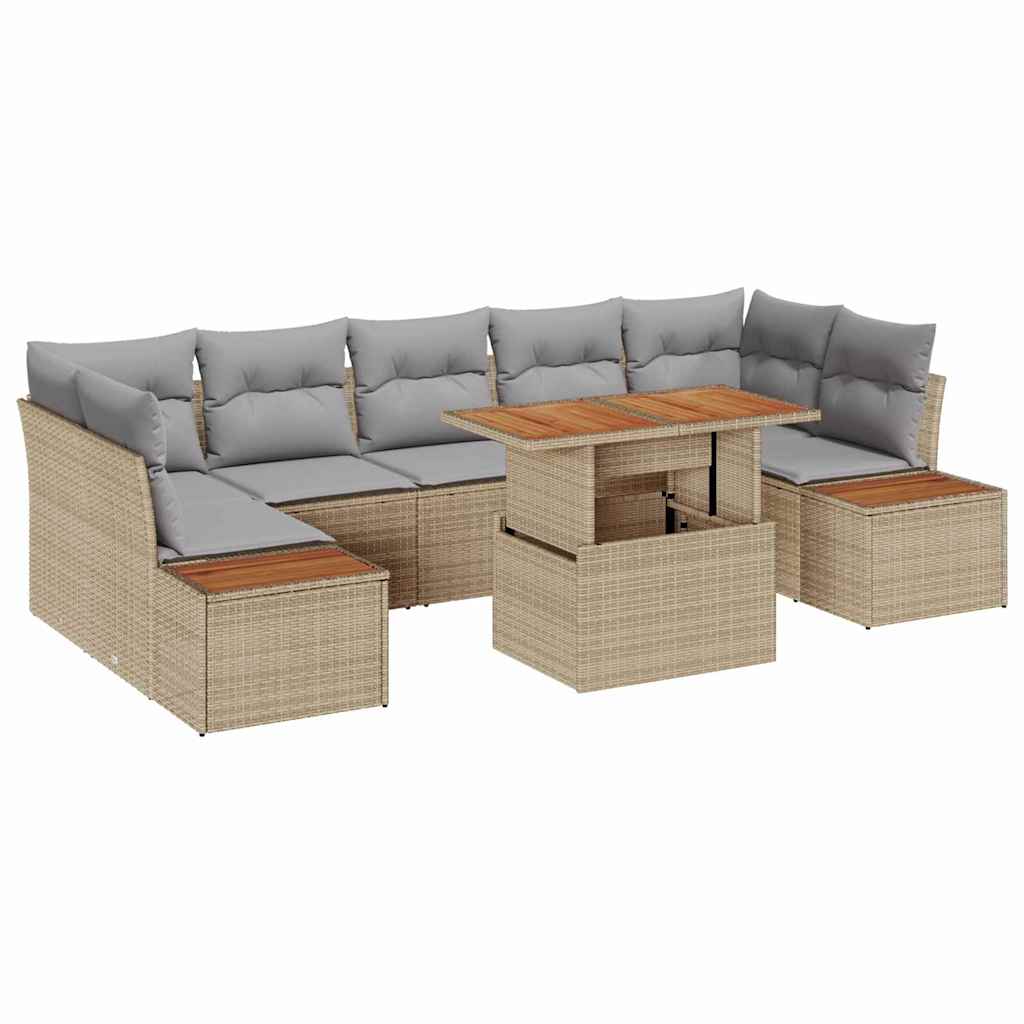 Garten-Sofa-Set 8 stk. Beige Poly Rattan