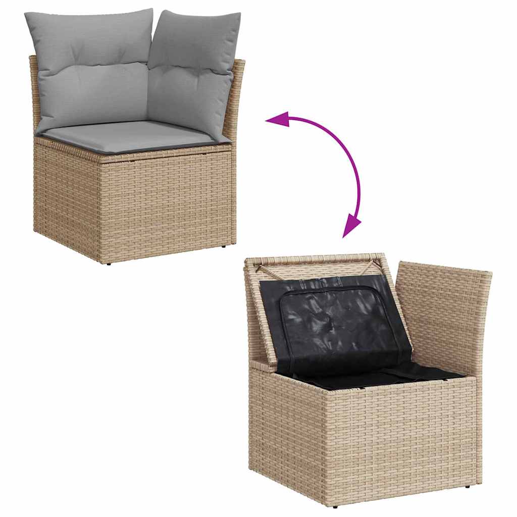 Garten-Sofa-Set 8 stk. Beige Poly Rattan