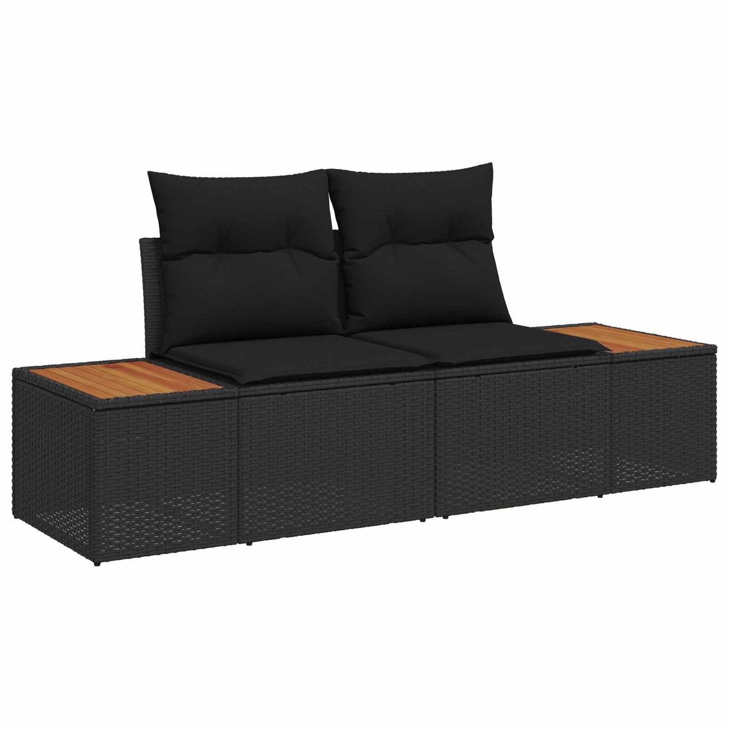 Garten-Sofa-Set 9 stk. Schwarz Poly Rattan