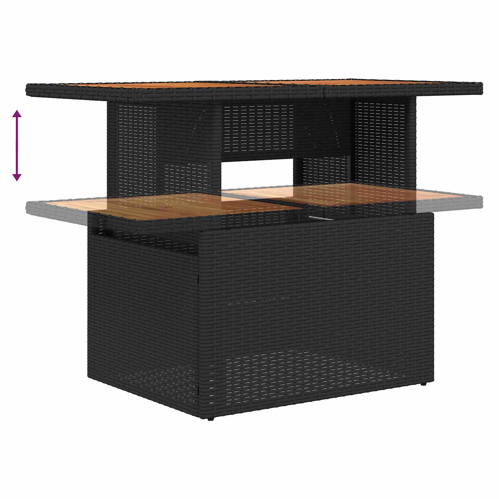 Garten-Sofa-Set 9 stk. Schwarz Poly Rattan