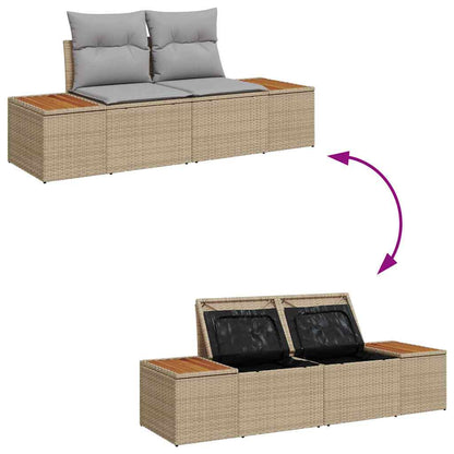 Garten-Sofa-Set 5 stk. Beige Poly Rattan