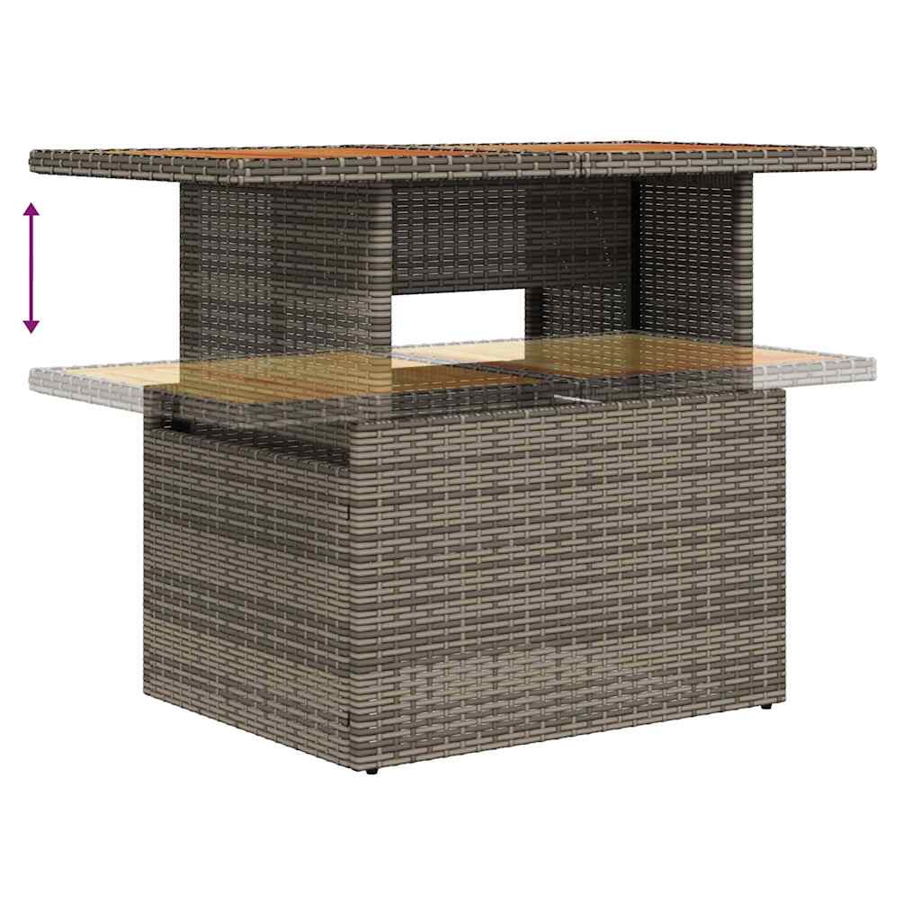 Garten-Sofa-Set 7 stk. Grau Poly Rattan