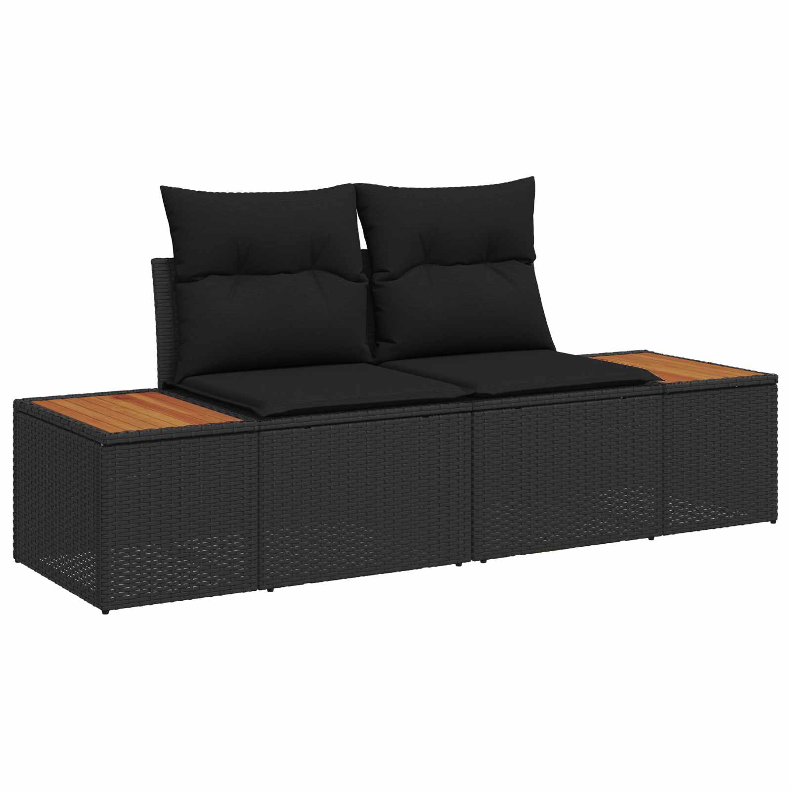 Garten-Sofa-Set 8 stk. Schwarz Poly Rattan