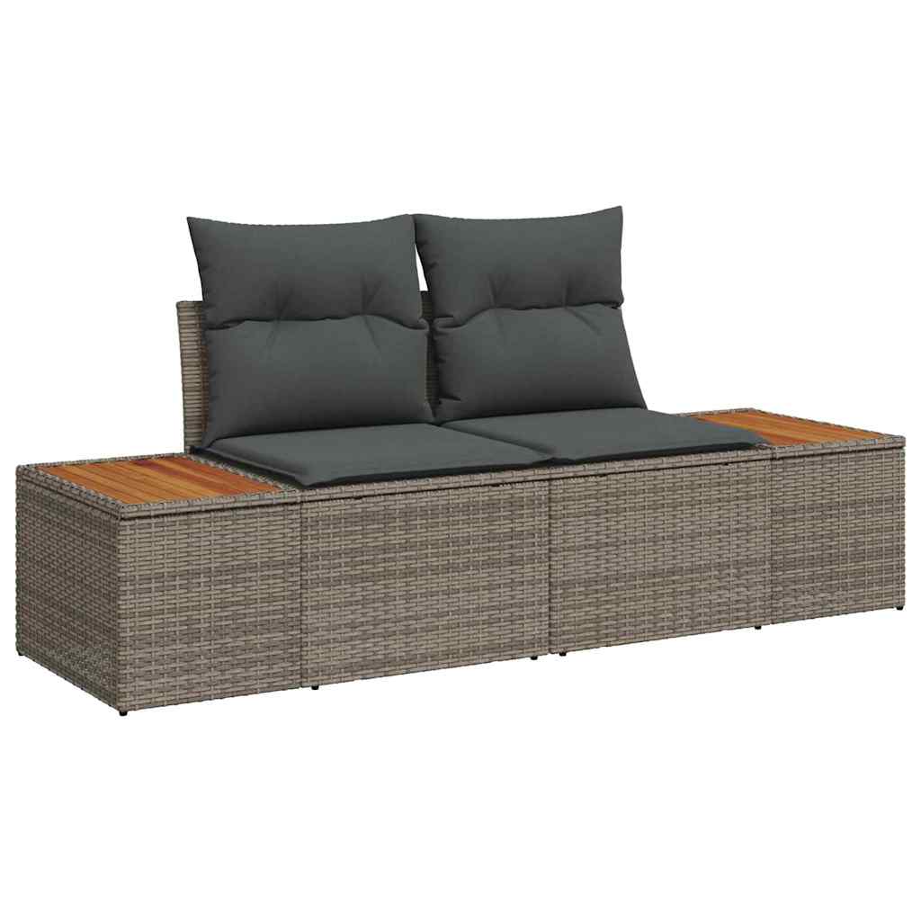 Garten-Sofa-Set 8 stk. Grau Poly Rattan