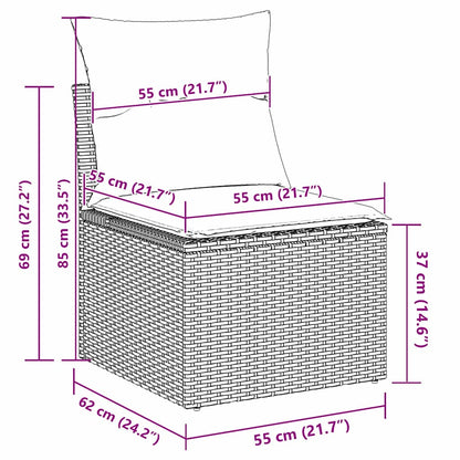 Gartensofa-set 8 stk. Schwarz Poly-Rattan